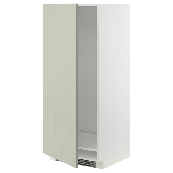 METOD - High cabinet for fridge/freezer, white/Stensund light green , 60x60x140 cm