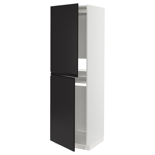 METOD high cabinet for fridge/freezer, white/Upplöv matt anthracite, 60x60x200 cm