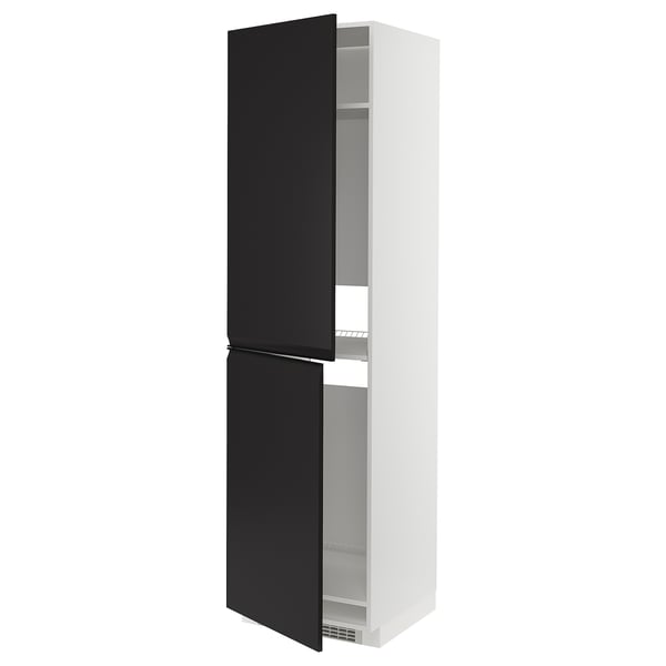 METOD high cabinet for fridge/freezer, white/Upplöv matt anthracite, 60x60x220 cm