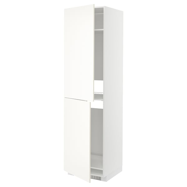 METOD high cabinet for fridge/freezer, white/Vallstena white, 60x60x220 cm