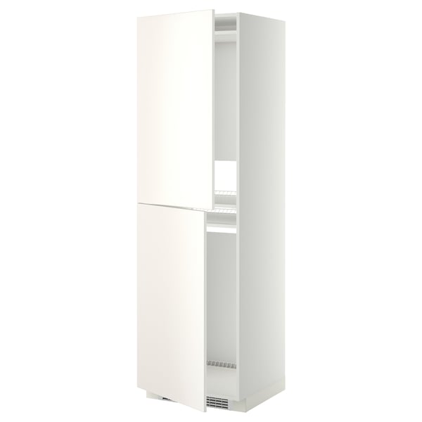 METOD - METOD High cabinet for fridge/freezer, white/Veddinge white, 60x60x200 cm