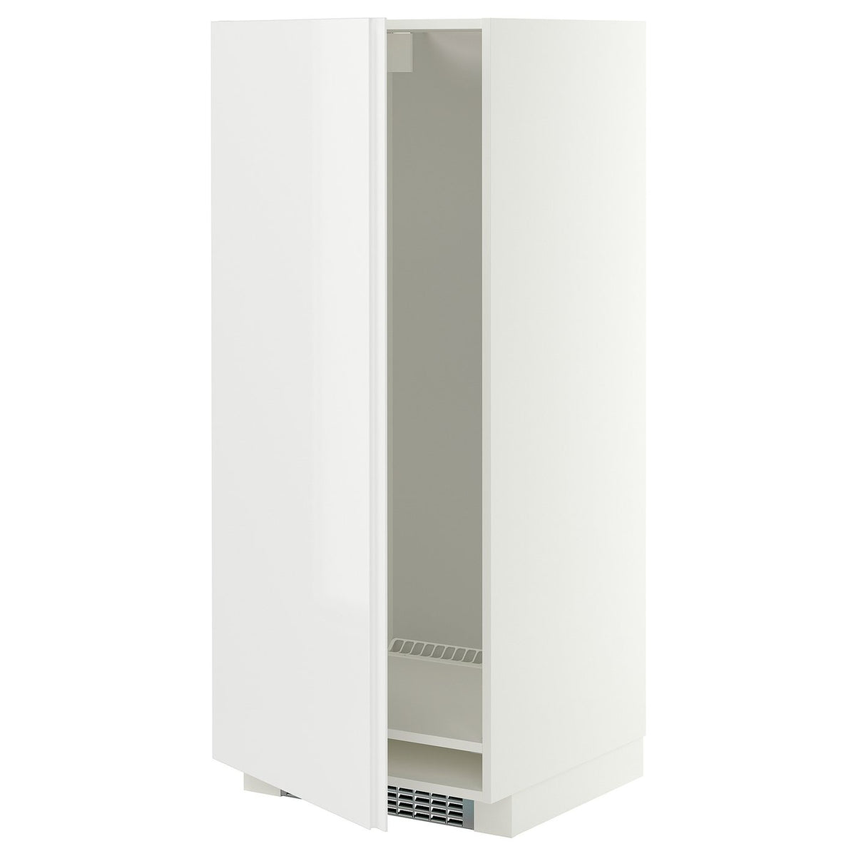 METOD high cabinet for fridge/freezer, white/VOXTORP high-gloss white vertical handle, 60x60x140 cm