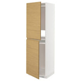 METOD high cabinet for fridge/freezer, white/Voxtorp oak effect, 60x60x200 cm