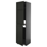 METOD high cabinet for fridge/freezer, black-grey/Lerhyttan black stained, 60x60x220 cm