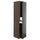 METOD - METOD High cabinet for fridge/freezer, black-grey/Sinarp brown, 60x60x220 cm