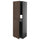 METOD - METOD High cabinet for fridge/freezer, black-grey/Sinarp brown, 60x60x200 cm