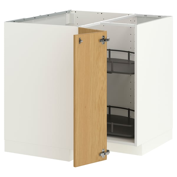 METOD corner base cabinet with carousel, 88x88 cm