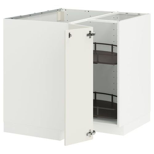 METOD - Corner cabinet/swivel unit, white/Veddinge white, 88x88 cm - Width: 87.5 cmHeight: 88.0 cmBracket depth: 87.5 cmBracket height: 80.0 cm