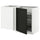 METOD - Corner cabinet/basket extr., white/Lerhyttan mordant black, 128x68 cm - Width: 127.5 cmDepth: 67.5 cmHeight: 88.0 cmFrame height: 80.0 cm