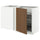 METOD - Corner base unit/pull-out basket, white/Tistorp brown walnut effect, 128x68 cm - Width: 127.5 cm Depth: 67.5 cm Height: 88.0 cm Structure height: 80.0 cm.