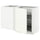 METOD - Corner cabinet/basket extr., white/Vallstena white, 128x68 cm - Width: 127.5 cmDepth: 67.5 cmHeight: 88.0 cmFrame height: 80.0 cm