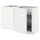 METOD - Corner base cabinet/extractor, white/Voxtorp matte white, 128x68 cm - Width: 127.5 cm Depth: 67.5 cm Height: 88.0 cm Structure height: 80.0 cm.