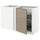 METOD - Corner base cabinet/extractable basket, white/Voxtorp dark grey-brown glossy, 128x68 cm - Width: 127.5 cm Depth: 67.5 cm Height: 88.0 cm Structure height: 80.0 cm.