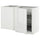 METOD - Angled base cabinet/roll-out basket, white/Voxtorp glossy/white, 128x68 cm - Width: 127.5 cm Depth: 67.5 cm Height: 88.0 cm Height of structure: 80.0 cm.