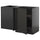METOD - METOD Corner base cab w pull-out fitting, black-grey/Nickebo matt anthracite, 128x68 cm