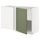 METOD - METOD Corner base cabinet with shelf, white/Axstad grey-green, 128x68 cm