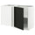 METOD - Corner base cabinet with shelf, white/Lerhyttan black stained, 128x68 cm - Width: 127.5 cm Depth: 67.5 cm Height: 88.0 cm Height of structure: 80.0 cm