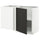 METOD - Corner cabinet with shelf, white/Nickebo anthracite matt, 128x68 cm - Width: 127.5 cmDepth: 67.5 cmHeight: 88.0 cmFrame height: 80.0 cm