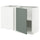 METOD corner base cabinet with shelf, white/Nickebo matt grey-green, 128x68 cm