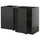 METOD - METOD Corner base cabinet with shelf, black-grey/Nickebo matt anthracite, 128x68 cm