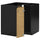 METOD - METOD Corner base cabinet with shelf, black-grey/Voxtorp oak effect, 88x88 cm