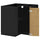 METOD - METOD Corner base cabinet with shelf, black-grey/Voxtorp oak effect, 88x88 cm