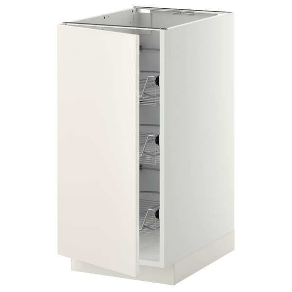 Ikea METOD - Base cabinet with wire baskets, white/Veddinge white, 40x60 cm