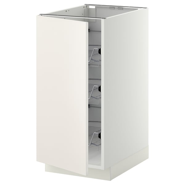 METOD - METOD Base cabinet with wire baskets, white/Veddinge white, 40x60 cm