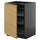 METOD Base cabinet with sliding baskets, black-grey/Voxtorp oak effect, 60x60 cm