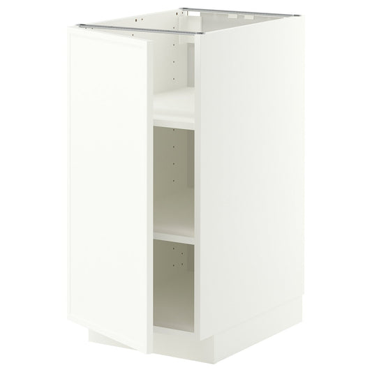 METOD base cabinet with shelves, white/Aspudden matt white, 40x60 cm