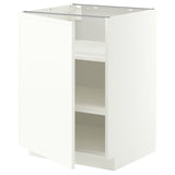 METOD base cabinet with shelves, white/Aspudden matt white, 60x60 cm