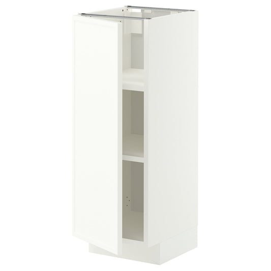 METOD base cabinet with shelves, white/Aspudden matt white, 30x37 cm