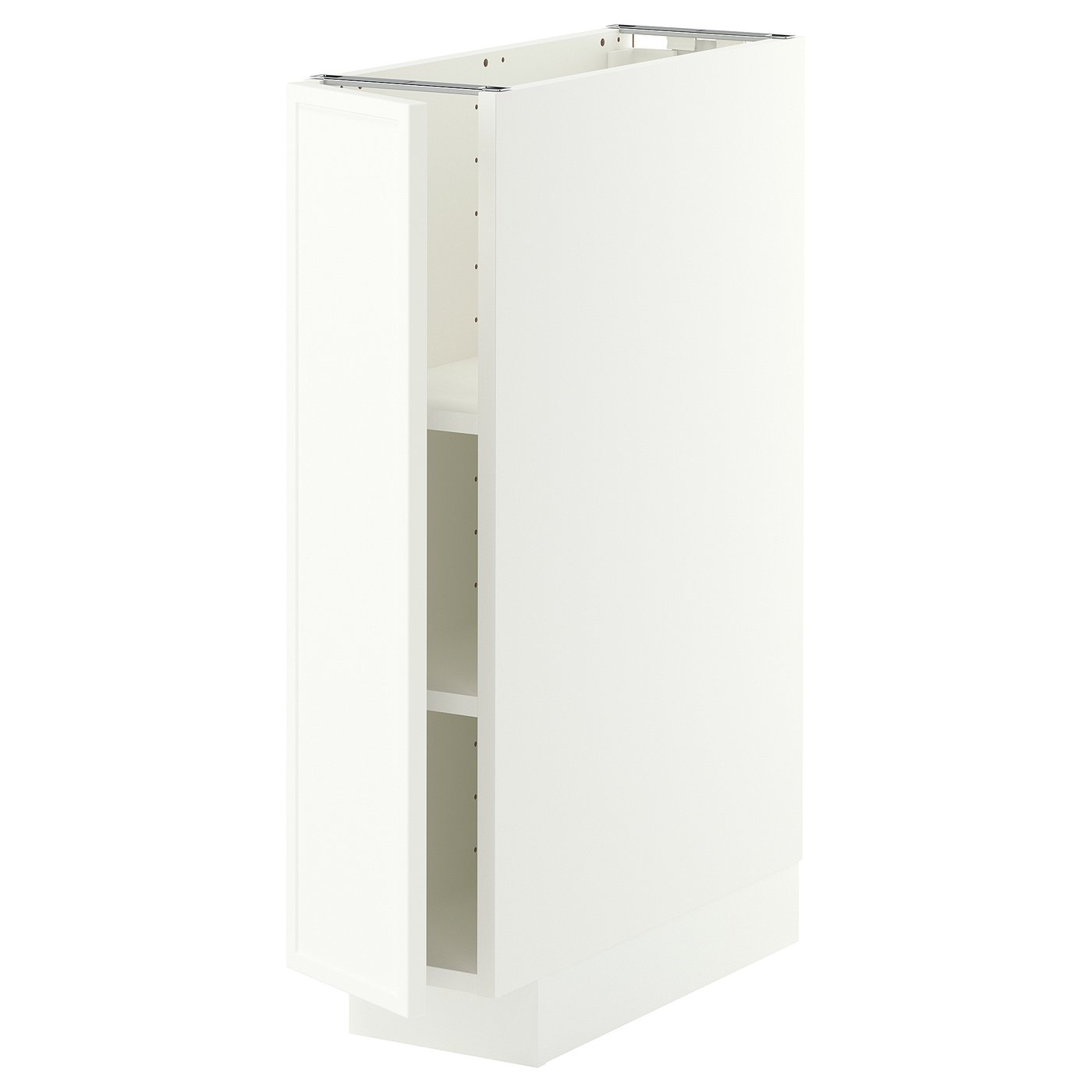 METOD base cabinet with shelves, white/Aspudden matt white, 20x60 cm
