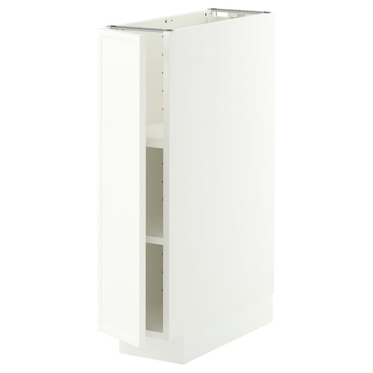 METOD base cabinet with shelves, white/Aspudden matt white, 20x60 cm