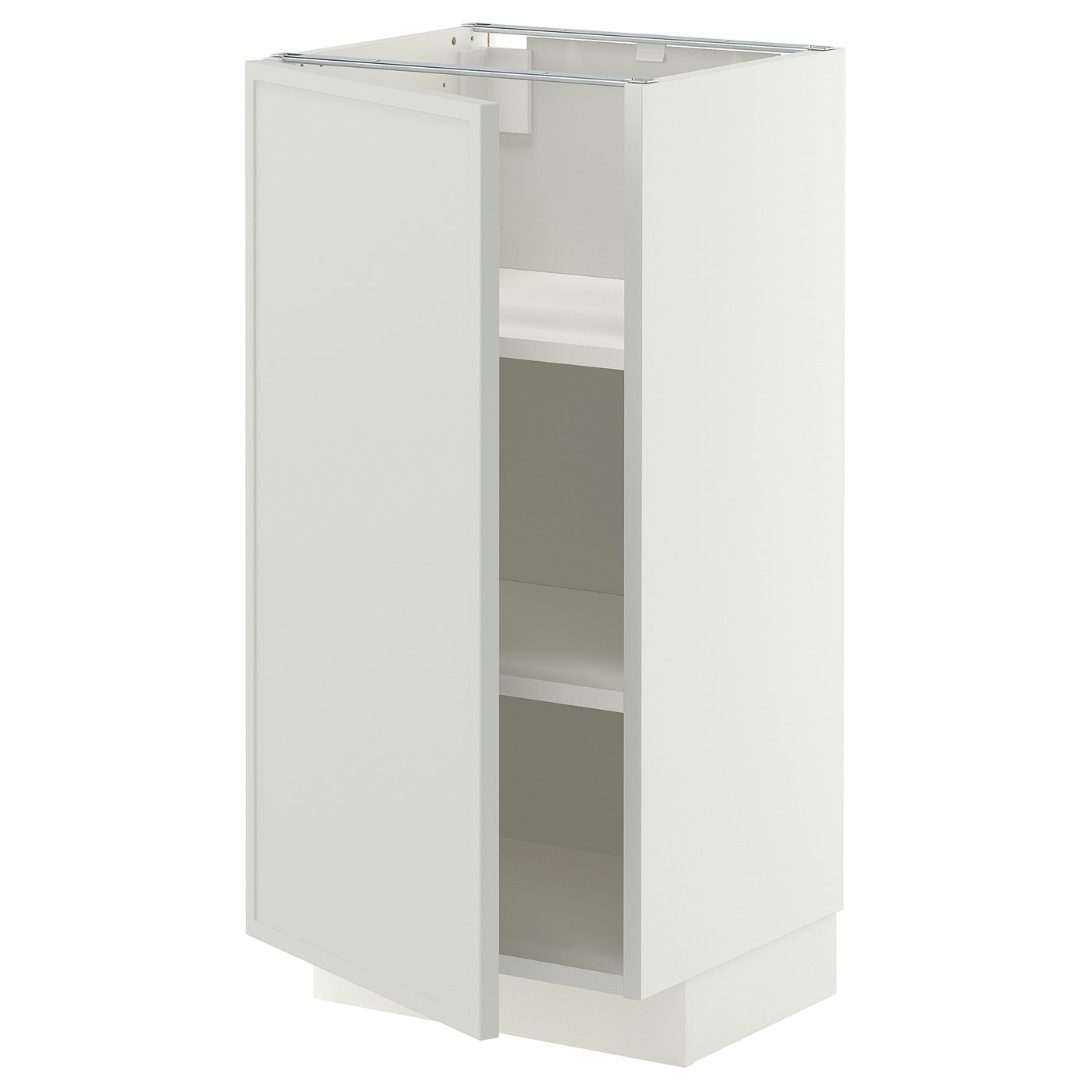 METOD base cabinet with shelves, white/Aspudden light grey, 40x37 cm