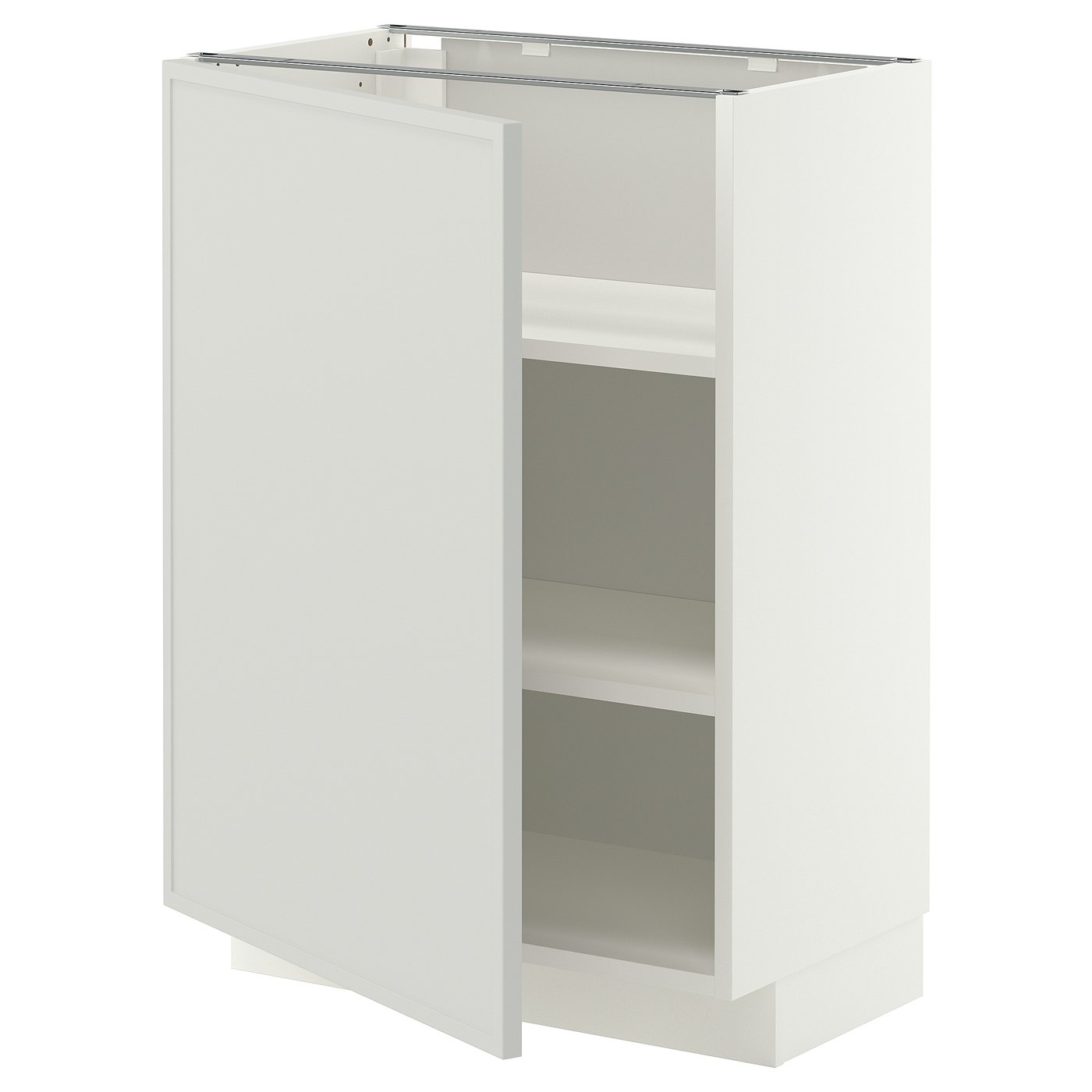 METOD base cabinet with shelves, white/Aspudden light grey, 60x37 cm