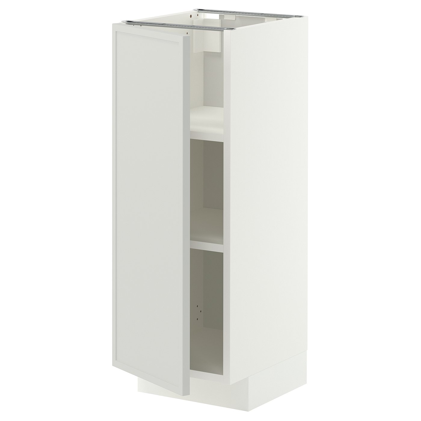 METOD base cabinet with shelves, white/Aspudden light grey, 30x37 cm
