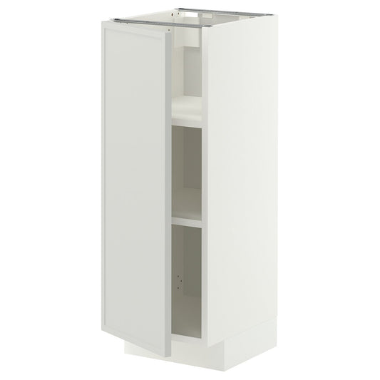 METOD base cabinet with shelves, white/Aspudden light grey, 30x37 cm