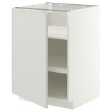 METOD base cabinet with shelves, white/Aspudden light grey, 60x60 cm