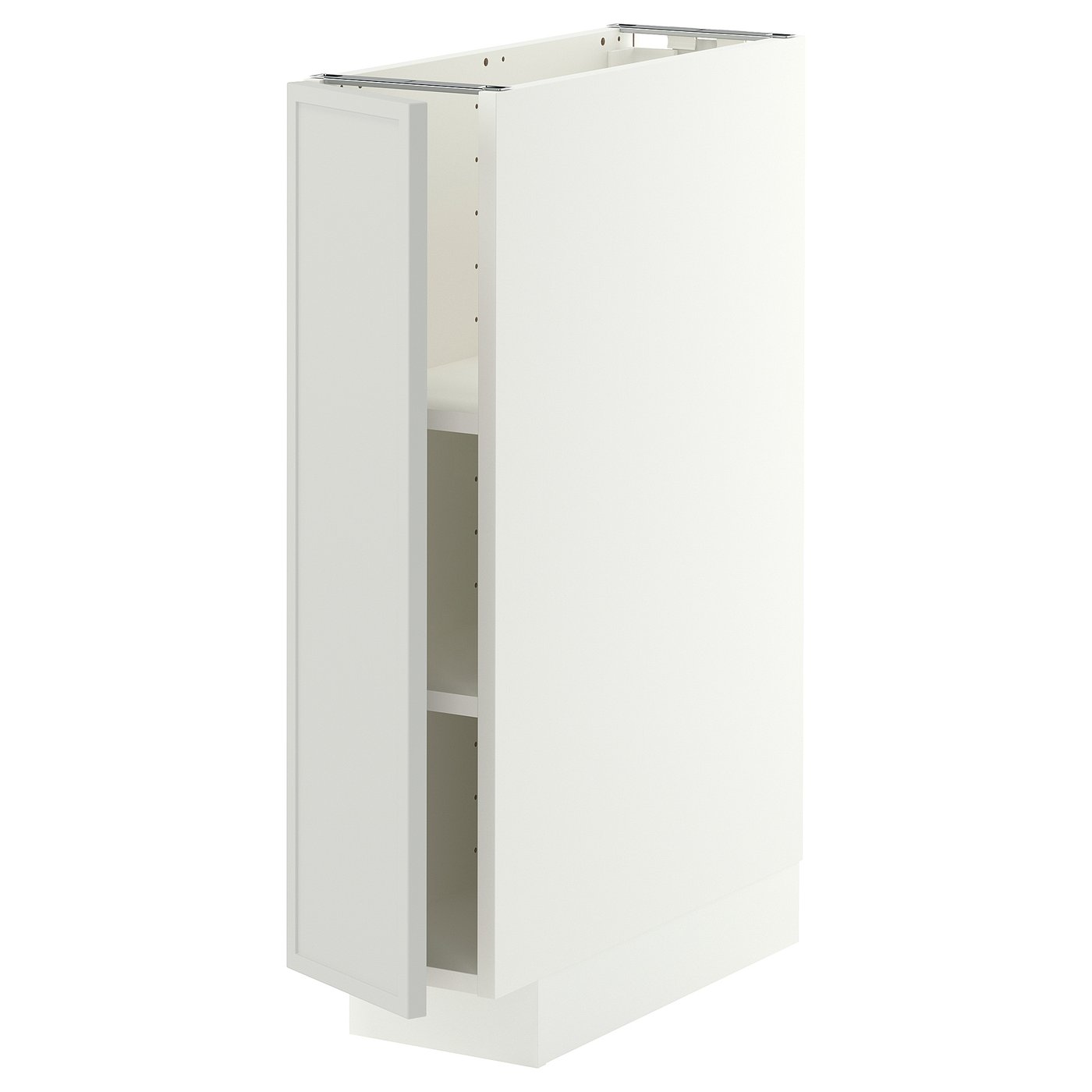METOD base cabinet with shelves, white/Aspudden light grey, 20x60 cm