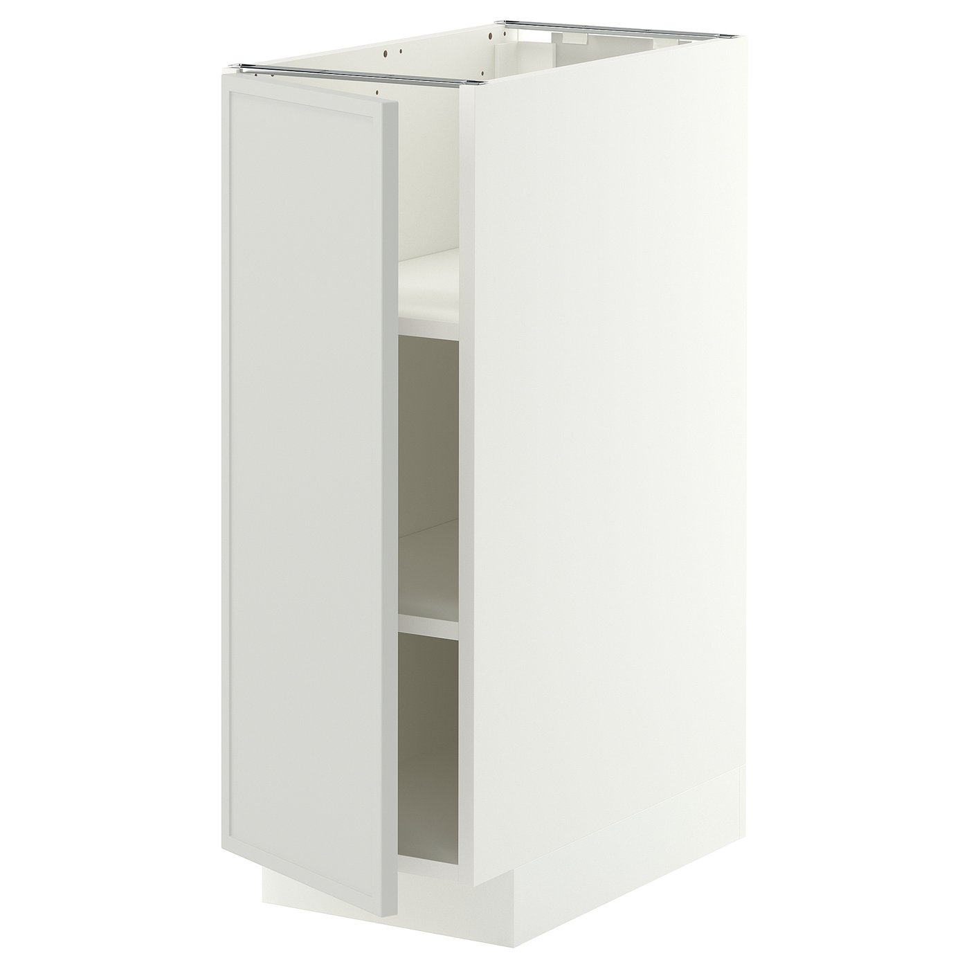 METOD base cabinet with shelves, white/Aspudden light grey, 30x60 cm