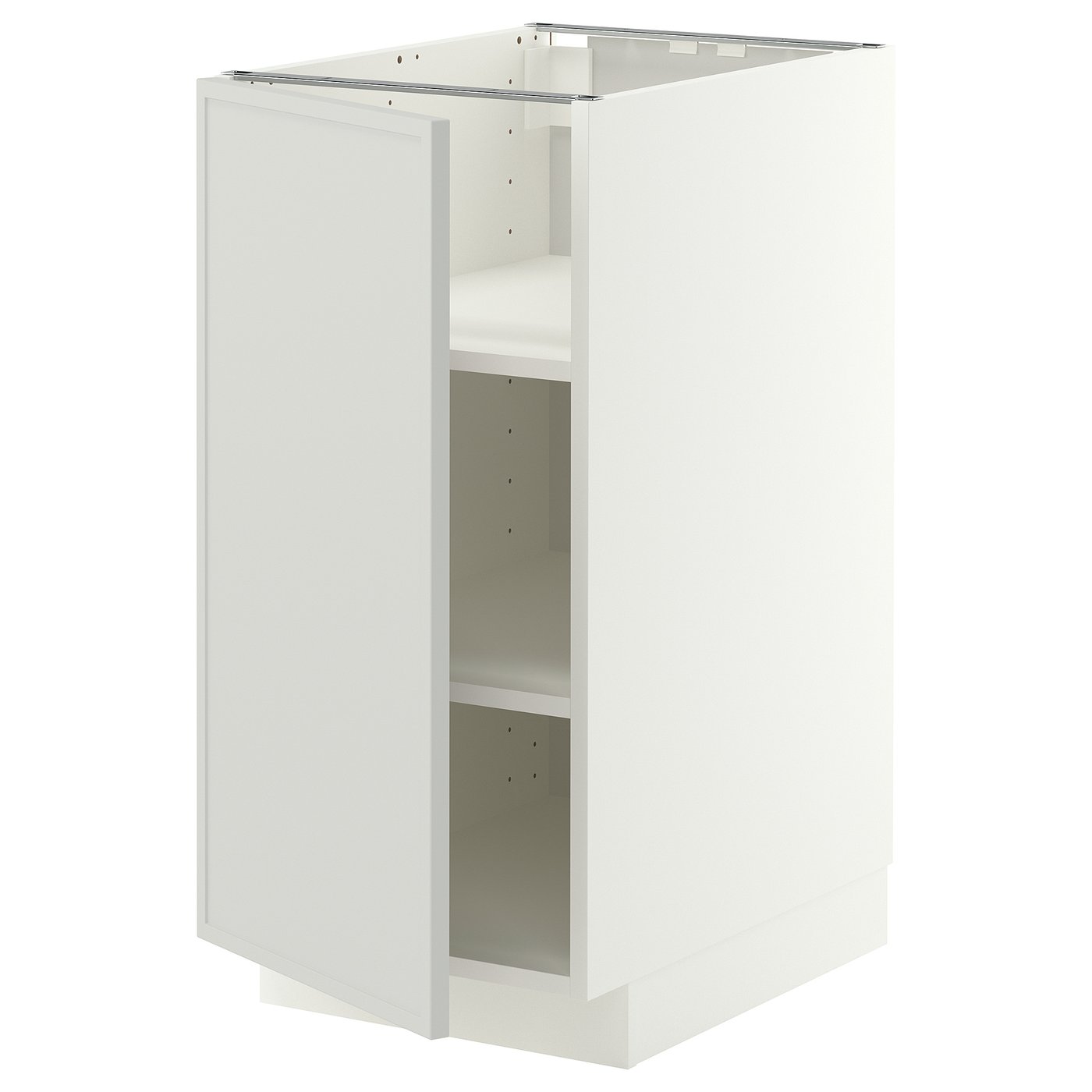 METOD base cabinet with shelves, white/Aspudden light grey, 40x60 cm