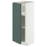 METOD base cabinet with shelves, white/Aspudden dark grey-green, 30x37 cm