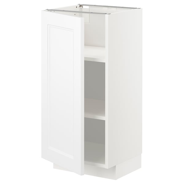 METOD base cabinet with shelves, white/Axstad matt white, 40x37 cm