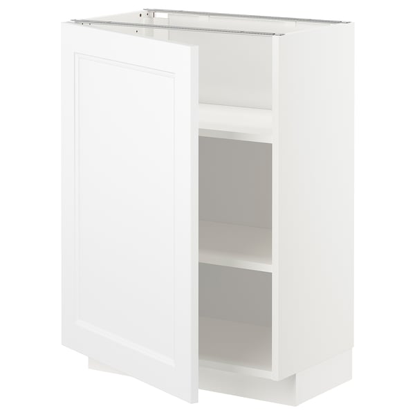 METOD - METOD Base cabinet with shelves, white/Axstad matt white, 60x37 cm