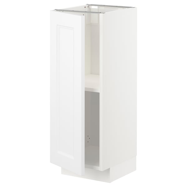 METOD base cabinet with shelves, white/Axstad matt white, 30x37 cm
