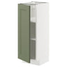 METOD base cabinet with shelves, white/Axstad grey-green, 30x37 cm