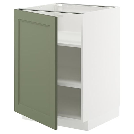 Ikea METOD - Base cabinet with shelves, white/Axstad gray-green,60x60 cm