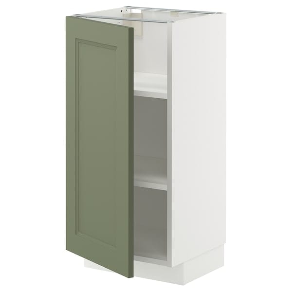 Ikea METOD - Base cabinet with shelves, white/Axstad gray-green,40x37 cm