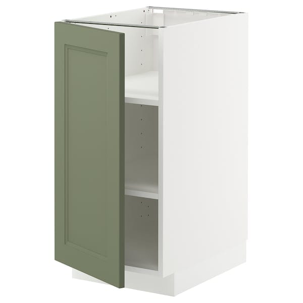 Ikea METOD - Base cabinet with shelves, white/Axstad gray-green,40x60 cm